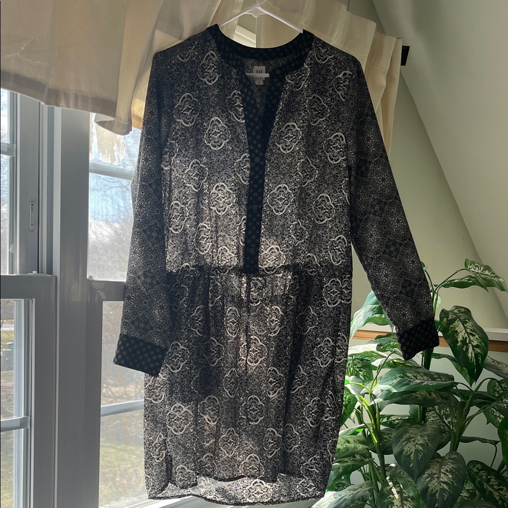 GAP Black and White Long Sleeve Dress - Picture 4 of 5